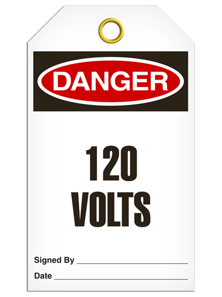 Danger - 120 Volts  | Pack of 25 | INCOM