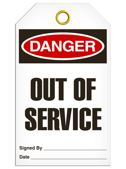 Danger - Out Of Service  | Pack of 25 | Incom