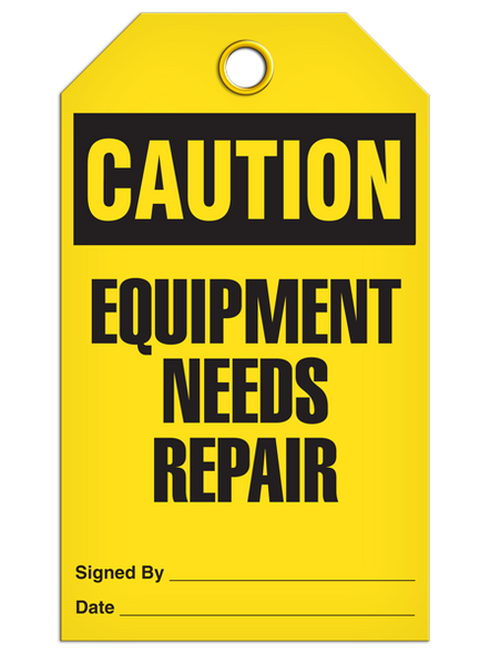 Caution - Equipment Needs Repair | Pack of 25 | INCOM