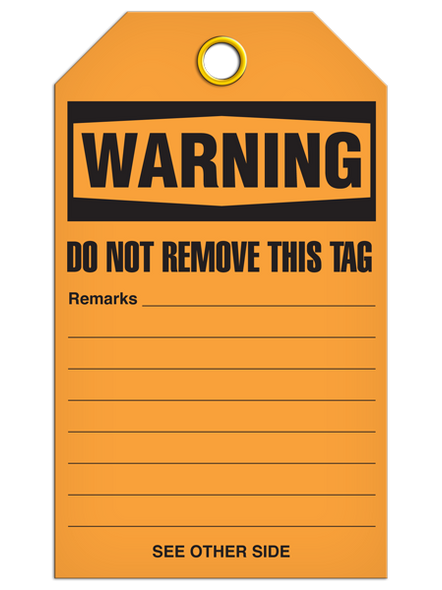 Warning  Guards Removed Do Not Use Maintenance Department Tag   | Pack of 25 | TG4043   Safety Supplies Canada