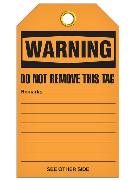 Warning  Do Not Turn On Electrical Department Tag   | Pack of 25 | INCOM TG4041   Safety Supplies Canada