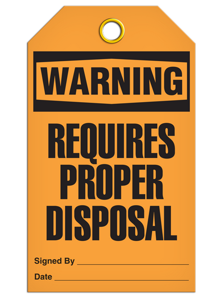 Warning Requires Proper Disposal Tag  | Pack of 25 | INCOM