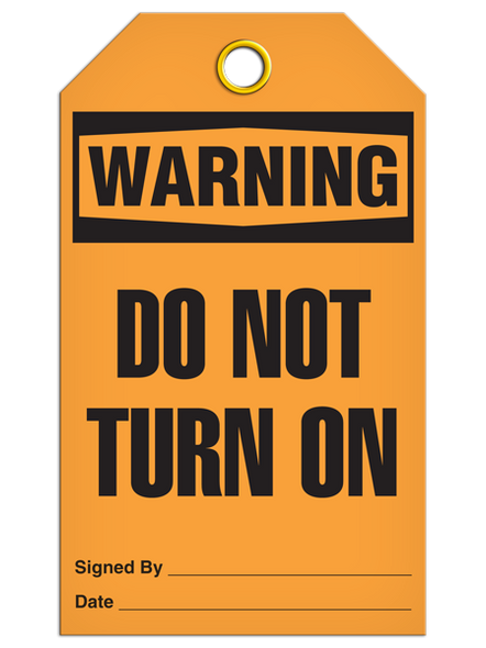 Warning Do Not Turn On Tag  PKG/25