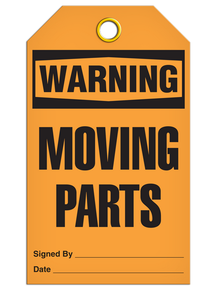 Warning  Moving Parts Tag  PKG/25