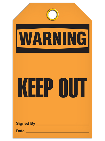 Warning  Keep Out Tag PKG/25