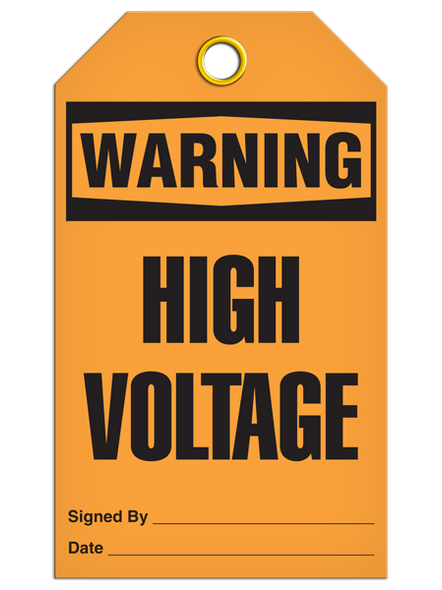 Warning High Voltage Tag PKG/25