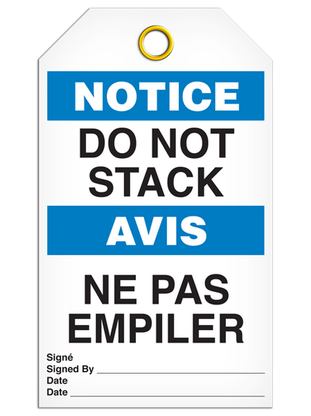 Bilingual Notice Do Not Stack  | PKG/25 | INCOM