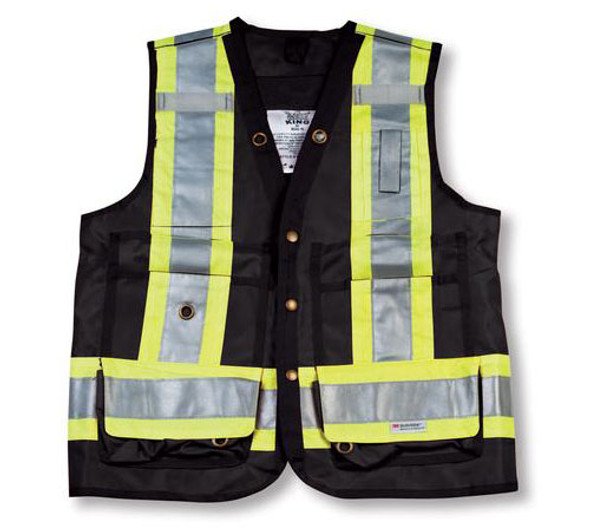 Hi-Vis Polyester Surveyor Safety Vest - CSA - Big K - BK402__Black