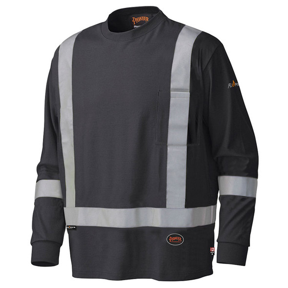 FR Hi-Vis Cotton Long-Sleeve Shirt | Pioneer 339SFA/340SFA   Safety Supplies Canada