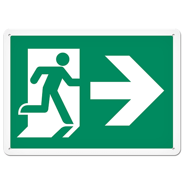 FIRE SIGNS - Running Man Sign | Exit Right DFS126V/DFS126VG/DFS126P/DFS126PG   Safety Supplies Canada