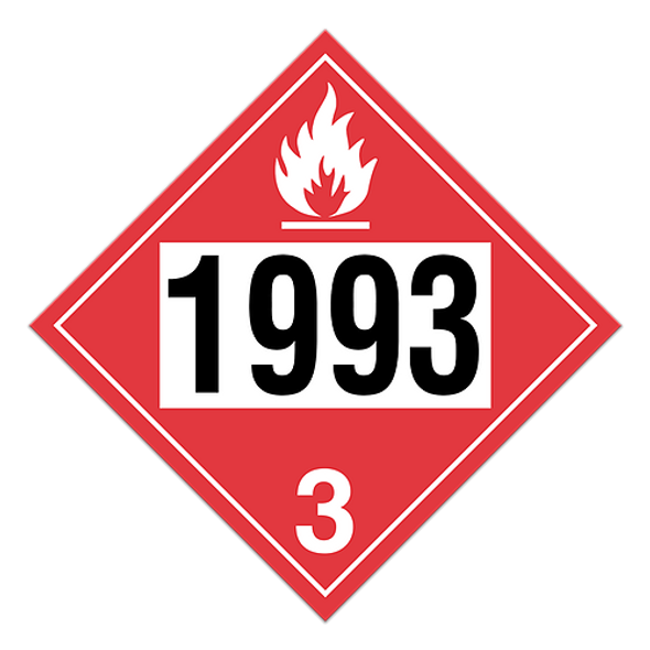 Flammable Liquid | Class 3 Placard (100/pkg) | INCOM TT300SS1993/TT300PS1993   Safety Supplies Canada