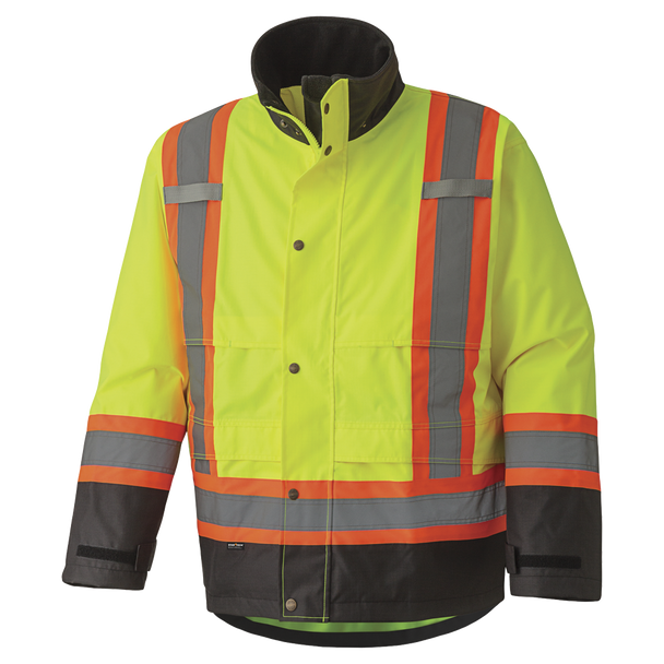 300D Hi-Viz Trilobal Ripstop Waterproof Safety Jacket | Pioneer 5400/5401   Safety Supplies Canada