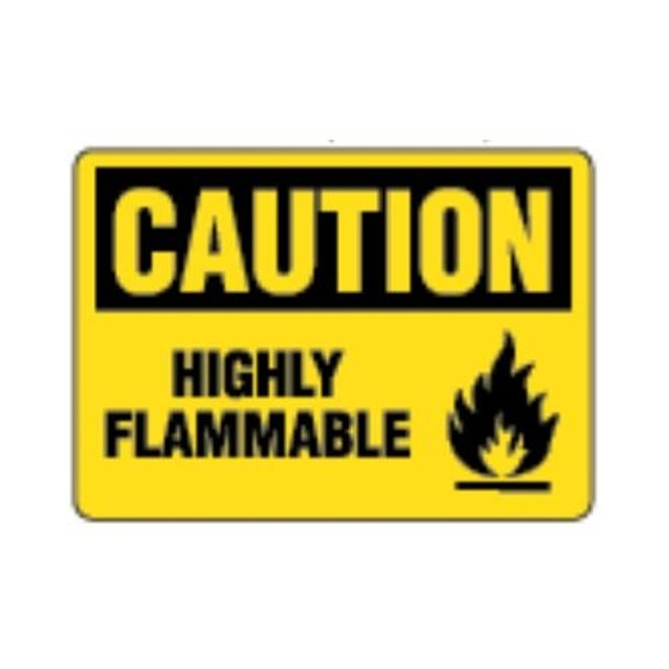 OSHA Safety Sign | Caution High Flamm  | INCOM SS2008   Safety Supplies Canada
