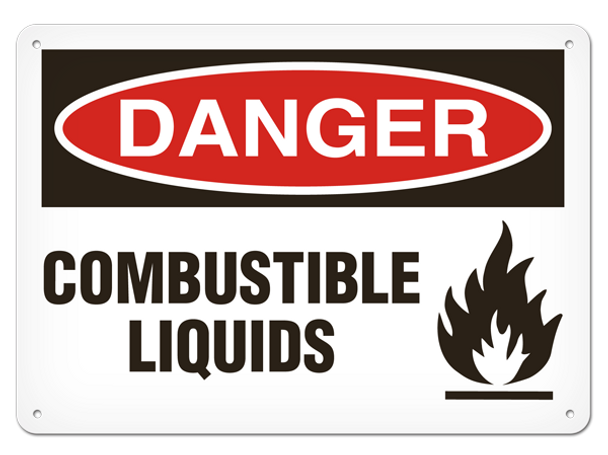 OSHA Safety Sign | Danger Combust Liq  | INCOM SS1032   Safety Supplies Canada