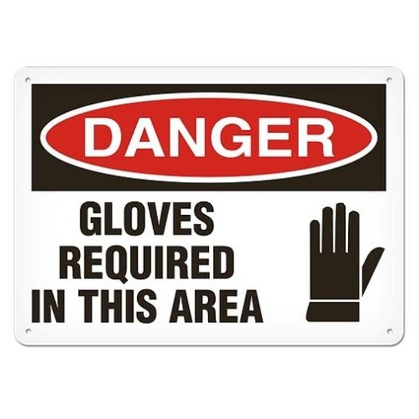 OSHA Safety Sign | Danger Gloves Req'd  | INCOM SS1018V, SS1018A, SS1018P, SC1018V, SC1018A, SC1018P, SA1018V, SA1018P   Safety Supplies Canada