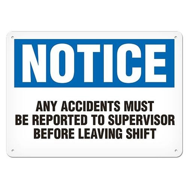 OSHA Safety Sign | Notice Accidents  | INCOM SS4007V, SS4007A, SS4007P, SC4007V, SC4007A, SC4007P, SA4007V, SA4007P   Safety Supplies Canada