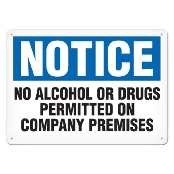 OSHA Safety Sign | Notice No Alcohol  | INCOM SS4043   Safety Supplies Canada