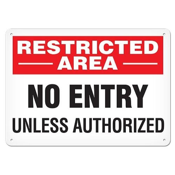 OSHA Safety Sign | Restricted Area No Entry | INCOM SS5067V, SS5067A, SS5067P, SC5067V, SC5067A, SC5067P, SA5067V, SA5067P   Safety Supplies Canada