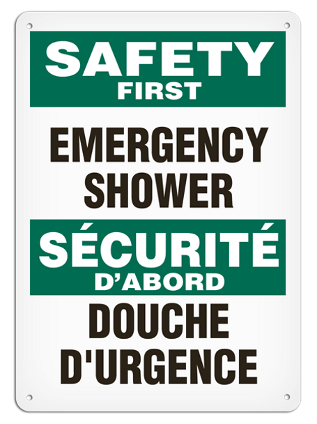 OSHA Safety Sign | Safety E/F Shower  | INCOM SS6030V, SS6030A, SS6030P, SC6030V, SC6030A, SC6030P, SA6030V, SA6030P   Safety Supplies Canada