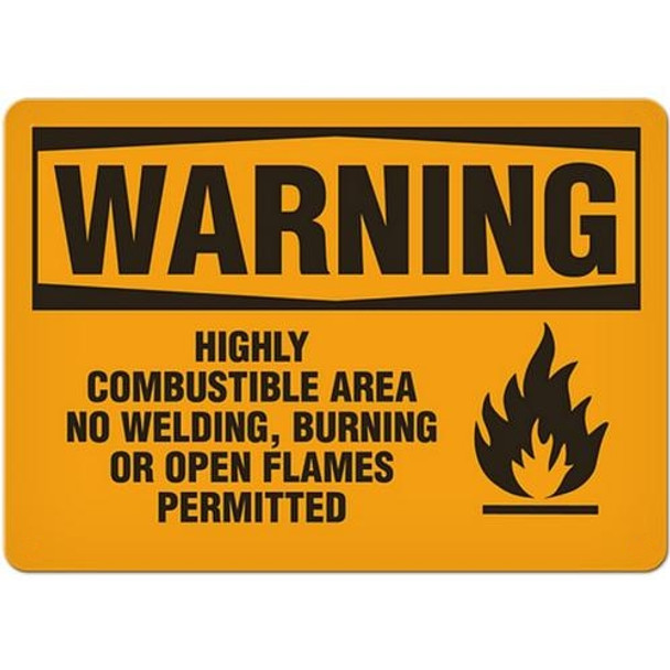 OSHA Safety Sign | Warning Combust Area | INCOM SS3030V, SS3030A, SS3030P, SC3030V, SC3030A, SC3030P, SA3030V, SA3030P   Safety Supplies Canada