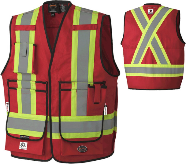 Hi-Viz FR-Tech® 88/12 FR/ARC Rated Surveyors Safety Vest | Pioneer 7731   Safety Supplies Canada