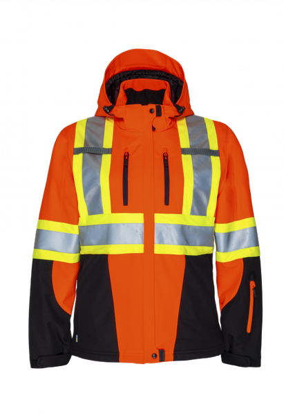 W'S Hi-Vis 3 Layer Insulated Softshell Jacket  | Projob P6424_P799/P6424_P011   Safety Supplies Canada