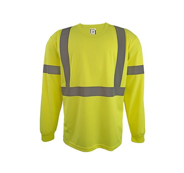 HI-VIS MICRO-FIBRE 180 GSM Long Sleeve Shirt | Yellow and Orange | COOLWORKS TS1203-LYL   Safety Supplies Canada