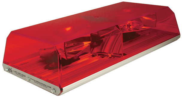 Red 16" Low Profile Fleet Rotator Mini Lightbar Permanent Mount - Dome: Red 16803   Safety Supplies Canada