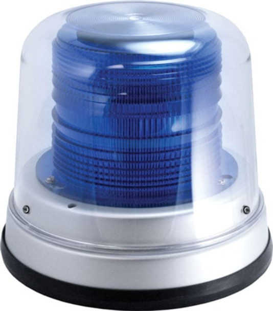 Blue High Profile Fleet LED Beacon Permanent Mount - Dome: Clear, Lens: Blue 200A-12V-B   Safety Supplies Canada