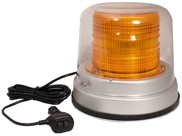 Amber LED High Profile Magnetic Mount Beacon - Dome: Clear, Lens: Amber 200AM-12V-A   Safety Supplies Canada