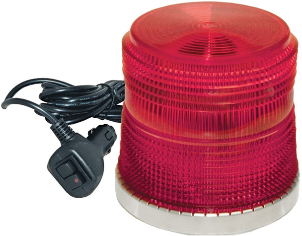 Red Low Profile Fleet LED Beacon Magnetic Mount - Lens: Red - Z Base 200ZM-12V-R   Safety Supplies Canada