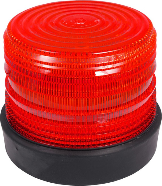 Red Low Profile Fleet LED Beacon Permanent Mount - Lens: Red - R Base 204R-12V-R   Safety Supplies Canada