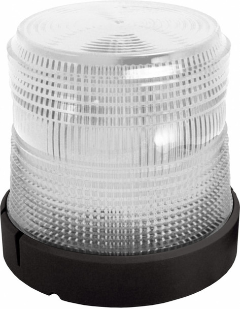 White Low Profile Fleet + LED Beacon Permanent Mount - Lens: Clear - Y Base 20798   Safety Supplies Canada