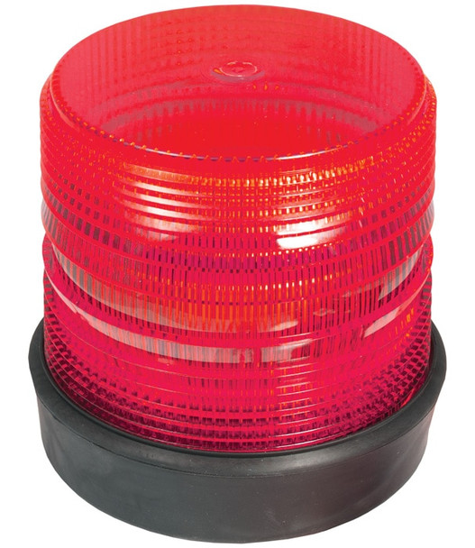 Red Medium Profile Fleet LED Beacon Permanent Mount - Lens: Red - R Base 208R-12V-R   Safety Supplies Canada