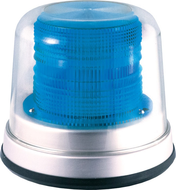 Blue High Profile Fleet + LED Beacon Permanent Mount - Dome: Clear, Lens: Blue 23804   Safety Supplies Canada