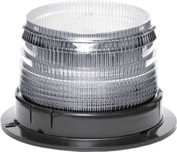 White Low Profile Fleet LED Beacon Permanent Mount - Lens: Clear 27008   Safety Supplies Canada