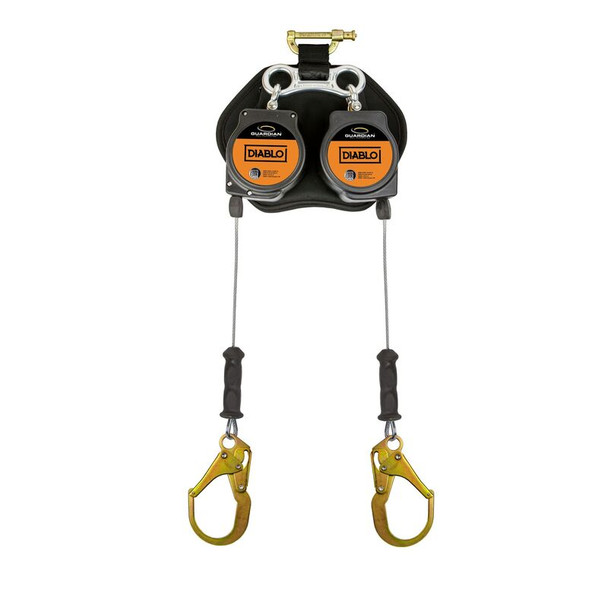 Diablo 2.5 Cable SRL-LE 8' - Dual Composite Housing with 3/16" Galvanized Cable, Steel Rebar Hooks and Carabiner 11106CSA   Safety Supplies Canada