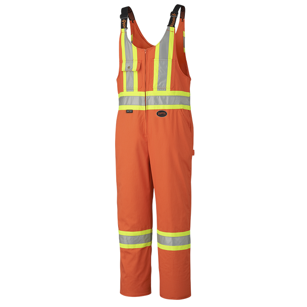 Hi-Viz Orange Polyester/Cotton Safety Overall 7 Oz with Leg Zippers - Tall 6617ZT   Safety Supplies Canada