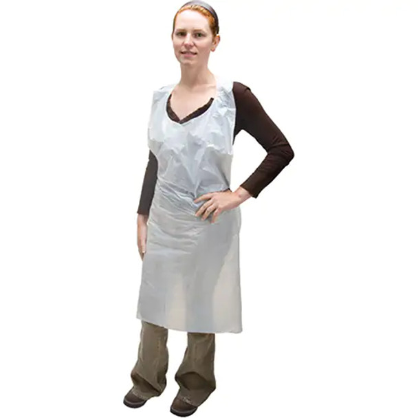 Polyethylene Aprons, Polyethylene, White, 35" W x 46" L | Zenith SEK351   Safety Supplies Canada