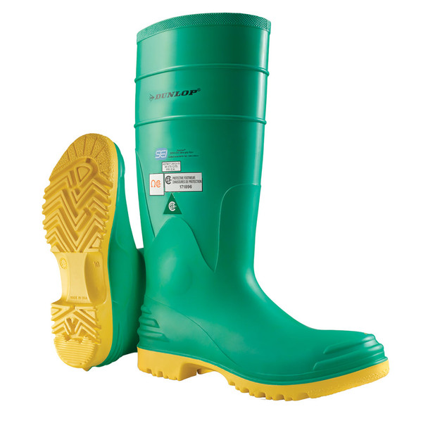 Hazmax Green 16'' Waterproof High Chemical Resistant PVC Work Boots D87012 -15   Safety Supplies Canada