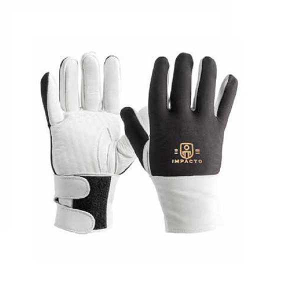 IMPACTO Anti-Impact Glove with Attached Leather Wrist Support - Full Finger Style