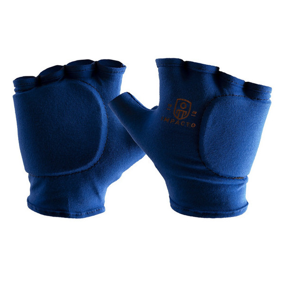 IMPACTO Anti-Impact 4-way Stretch Polycotton Glove with Contoured VEP 1/8" Padding - Fingerless Style