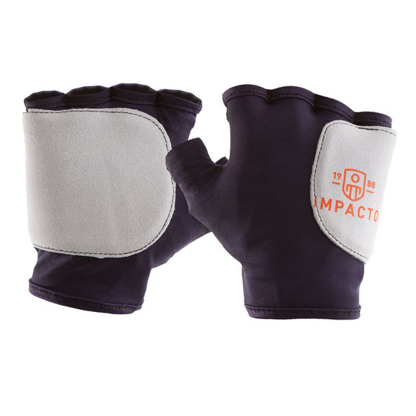 IMPACTO Anti-Impact Nylon Glove with Suede Leather Cover - Fingerless Style