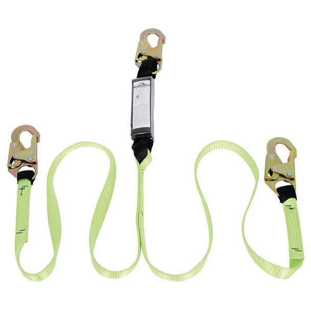 Shock Absorbing Lanyard - SP - Twin Leg - Snap Hooks - 110 - 220 Lb Capacity