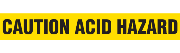 CAUTION ACID HAZARD Barricade Tape | Pack of 12 | Contractor (2.0 MIL) | INCOM