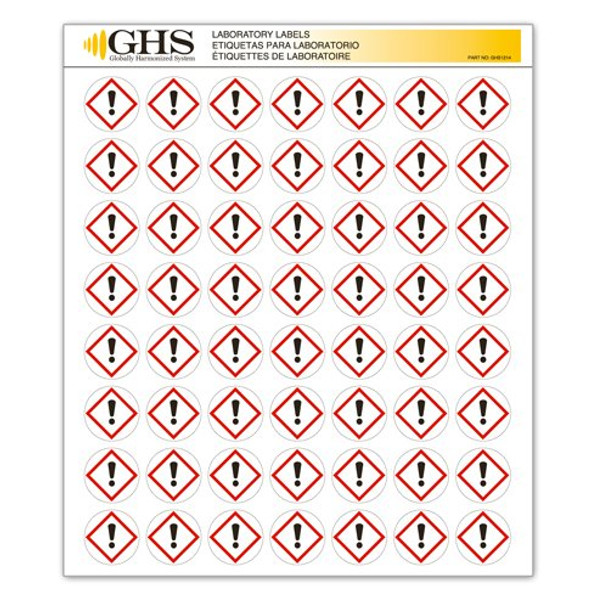 1" Exclamation Mark Pictogram Label - 1,120/Pad