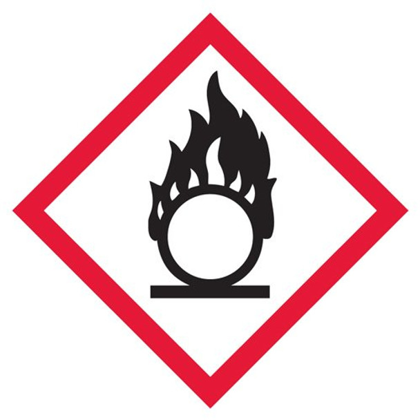 2" x 2" Flame Circle Pictogram Label - 500/roll