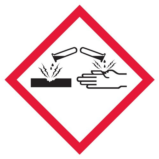 4" x 4" Corrosive Pictogram Label - 500/roll