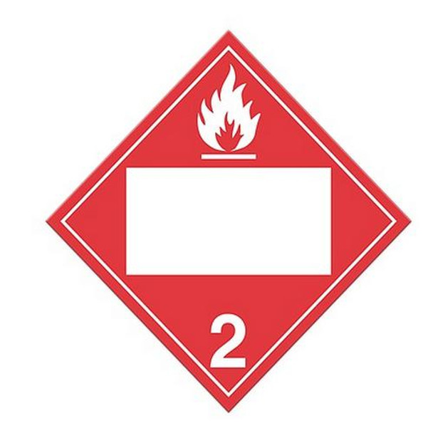 Class 2.1 Worded Flammable Gasses Placard (Pack of 100 pcs) - Tagboard