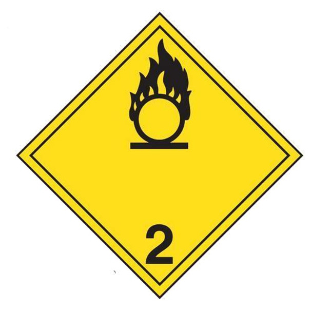 Class 2 Truck Placards "Oxidizing Gases" (Pack of 100 pcs)